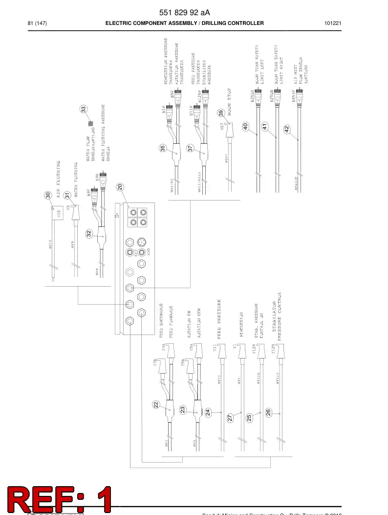 55083341 550 833 41 Instruction, Wiring - Sandvik Technical Drawing