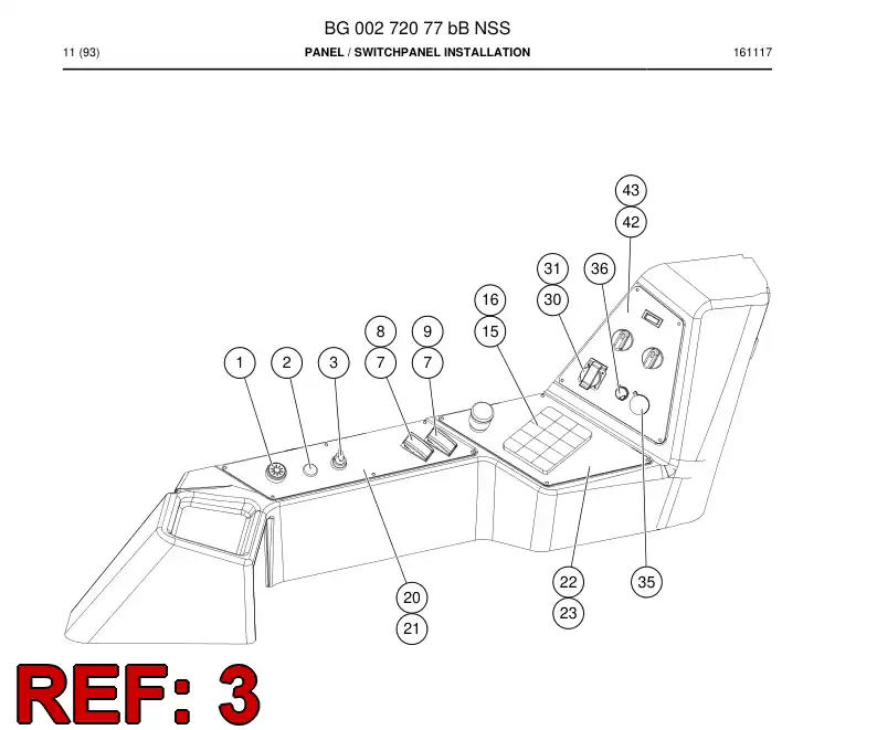 55083343 550 833 43 Switch, Key - Sandvik Technical Drawing