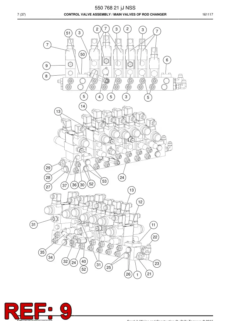 55083345 550 833 45 Valve, Pressure Reducing - Sandvik Technical Drawing