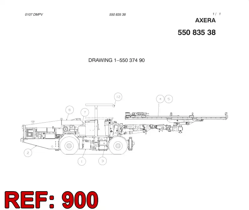 55083537 550 835 37 SEPARATE PARTS - Sandvik Technical Drawing
