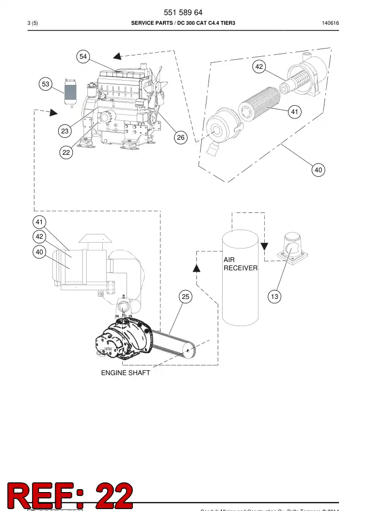 55083552a 550 835 52a Oil filter - Sandvik Technical Drawing