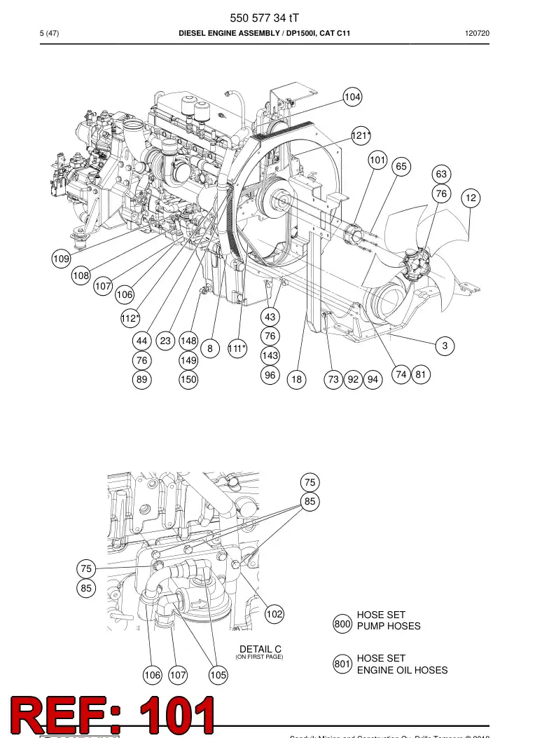 55083562 550 835 62 Adapter piece - Sandvik Technical Drawing