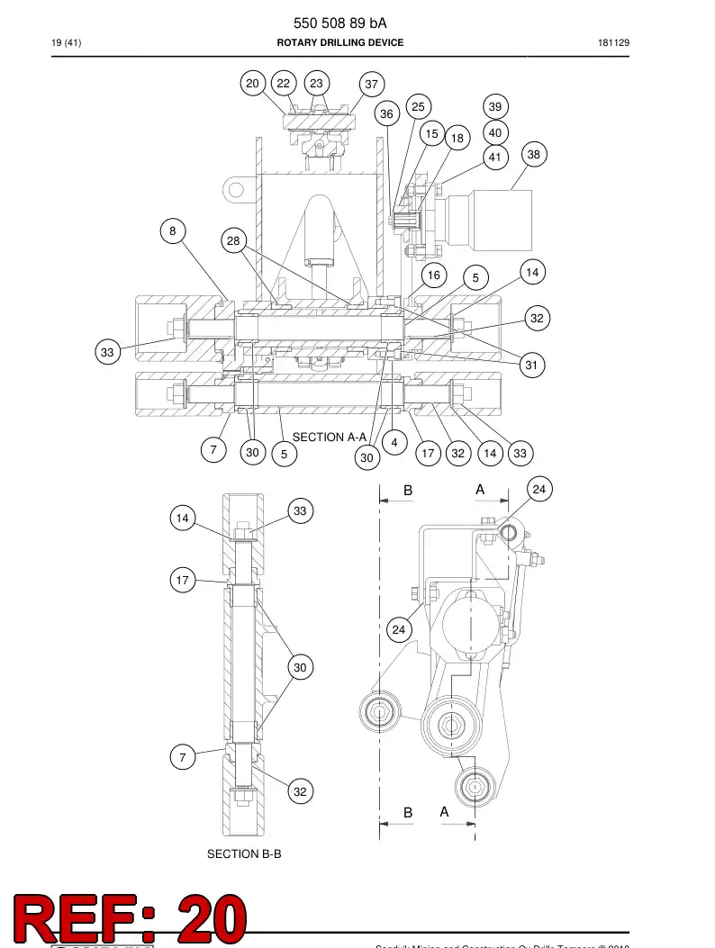 55083594a 550 835 94a Shaft - Sandvik Technical Drawing