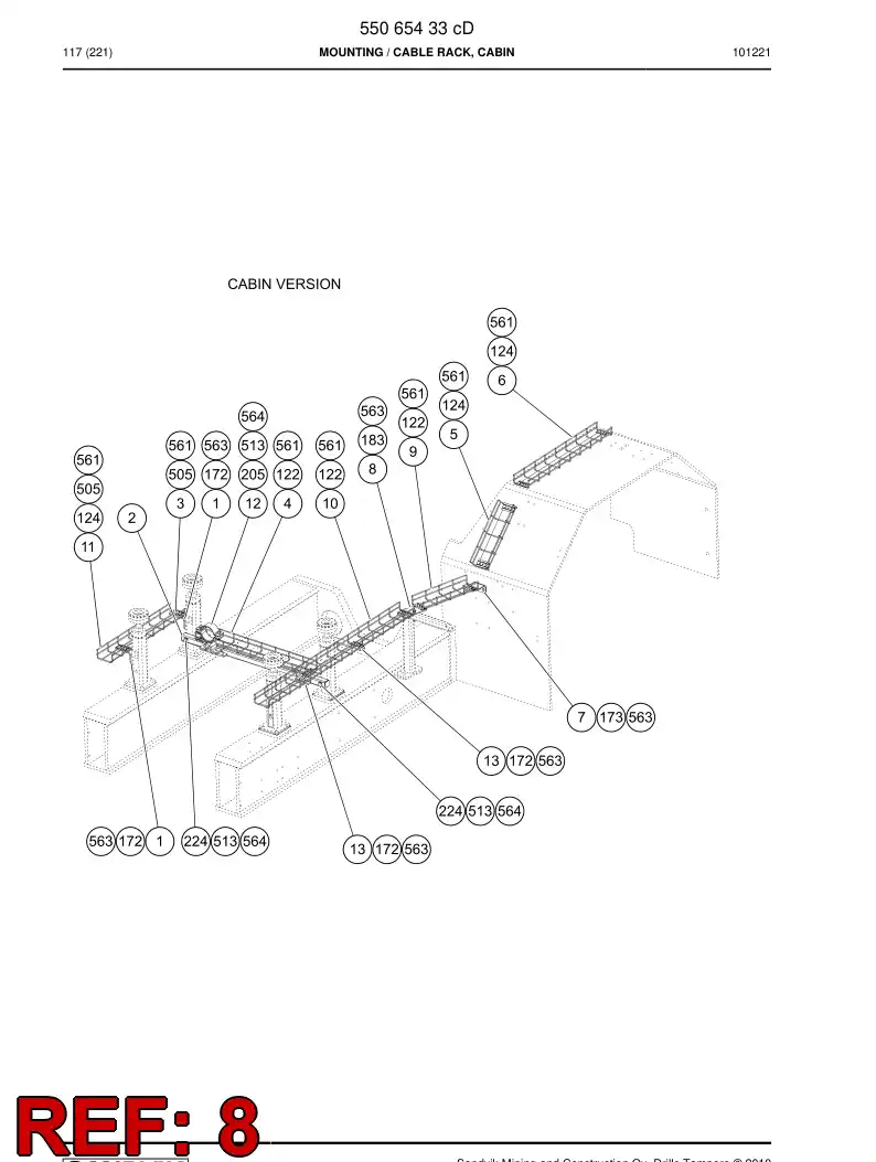 55083633 550 836 33 Plate - Sandvik Technical Drawing