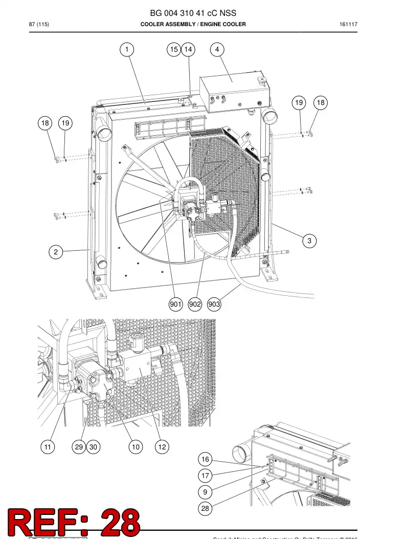 55083638 550 836 38 Rack, Cable - Sandvik Technical Drawing