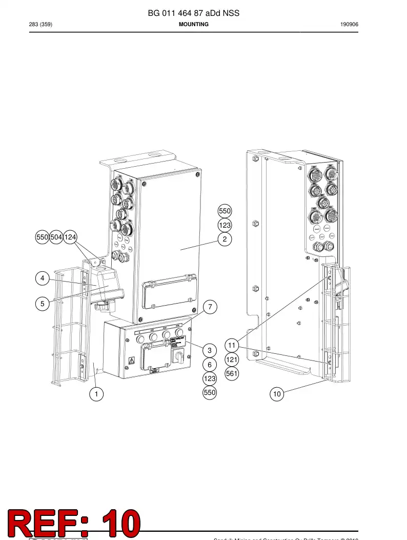 55083639 550 836 39 Rack, Cable - Sandvik Technical Drawing