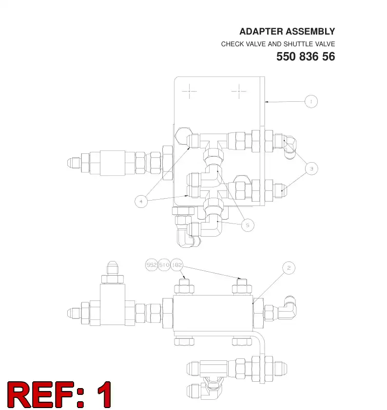 55083651 550 836 51 Plate, Mounting - Sandvik Technical Drawing