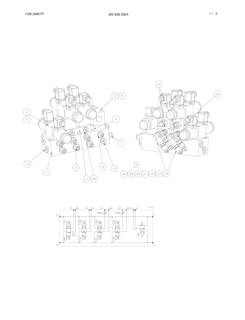 55083655bA 550 836 55bA VALVE ASSEMBLY - Sandvik Technical Drawing
