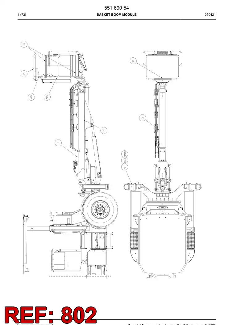 55083664a 550 836 64a Hosing - Sandvik Technical Drawing