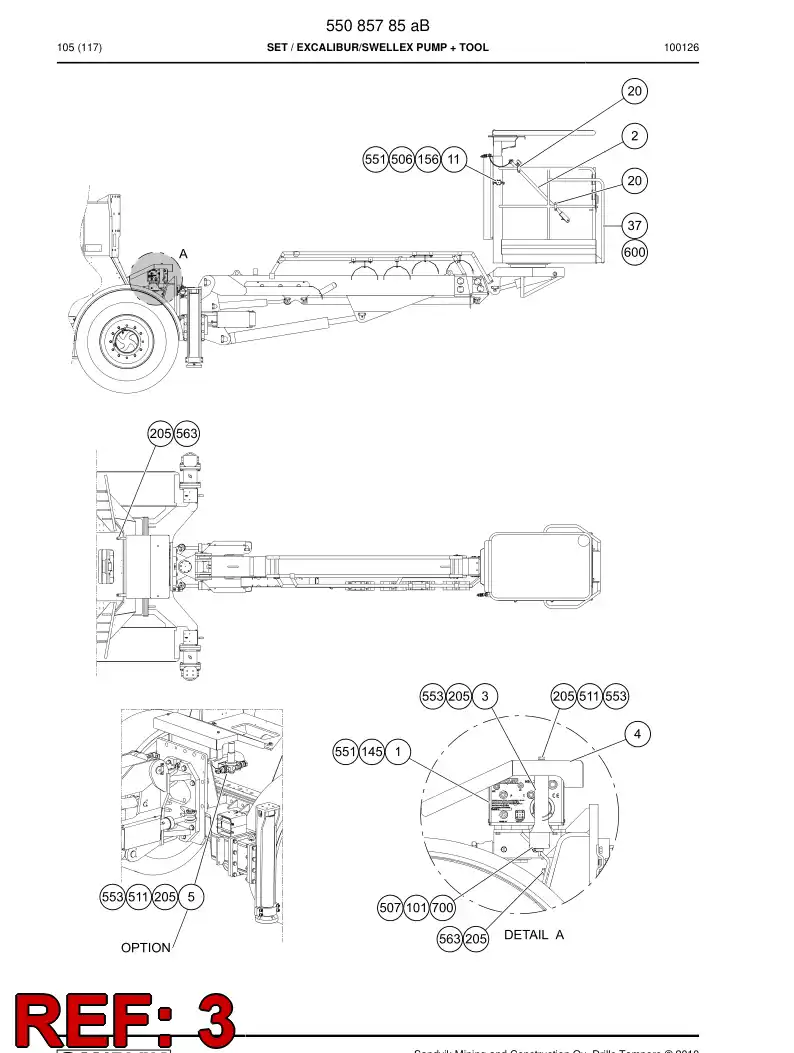 55083665 550 836 65 Mounting bracket - Sandvik Technical Drawing