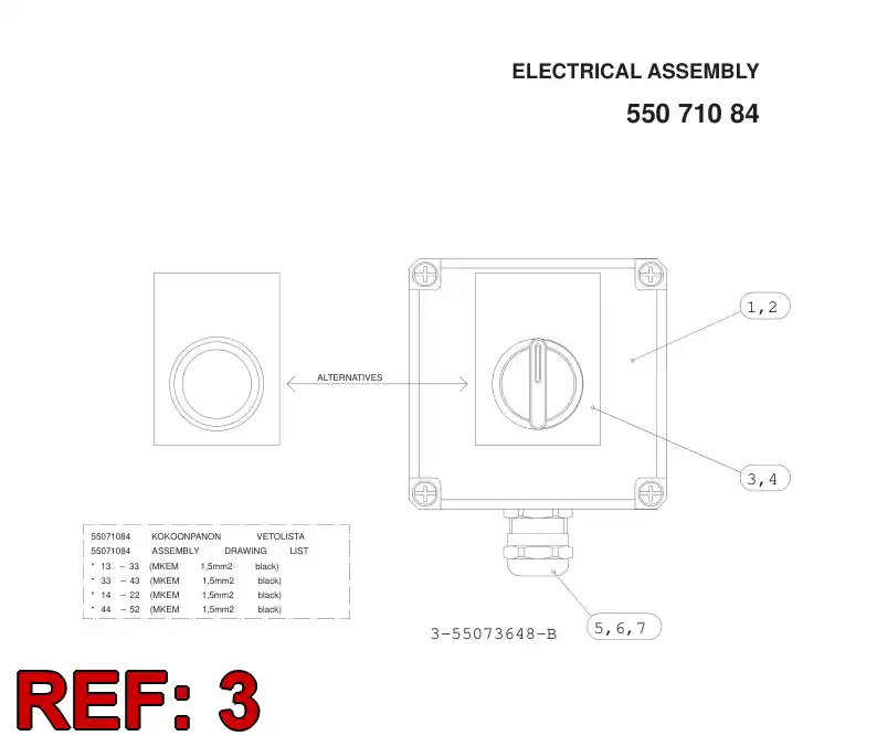 55083674 550 836 74 Push button - Sandvik Technical Drawing