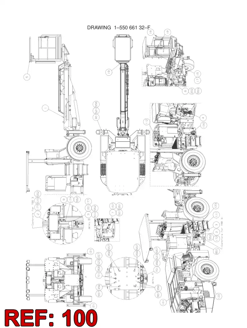 55083679 550 836 79 CONTROL OF HYDRAULIC JACK - Sandvik Technical Drawing