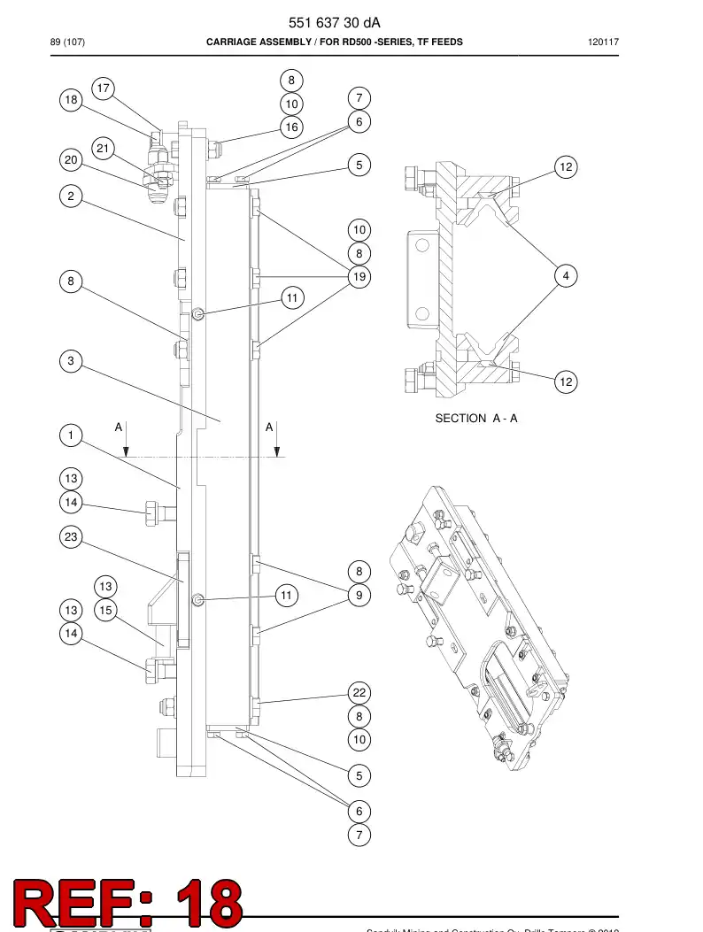 55083777a 550 837 77a HEXAGON NUT - Sandvik Technical Drawing