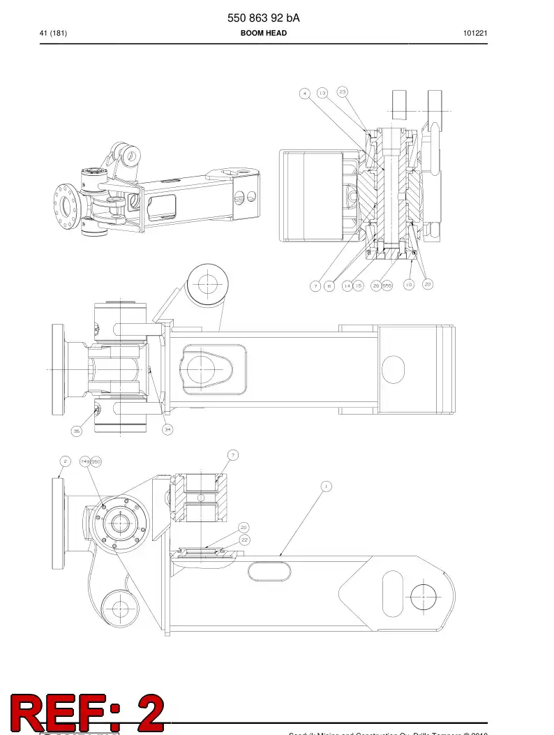 55083839a 550 838 39a SWING PIECE - Sandvik Technical Drawing