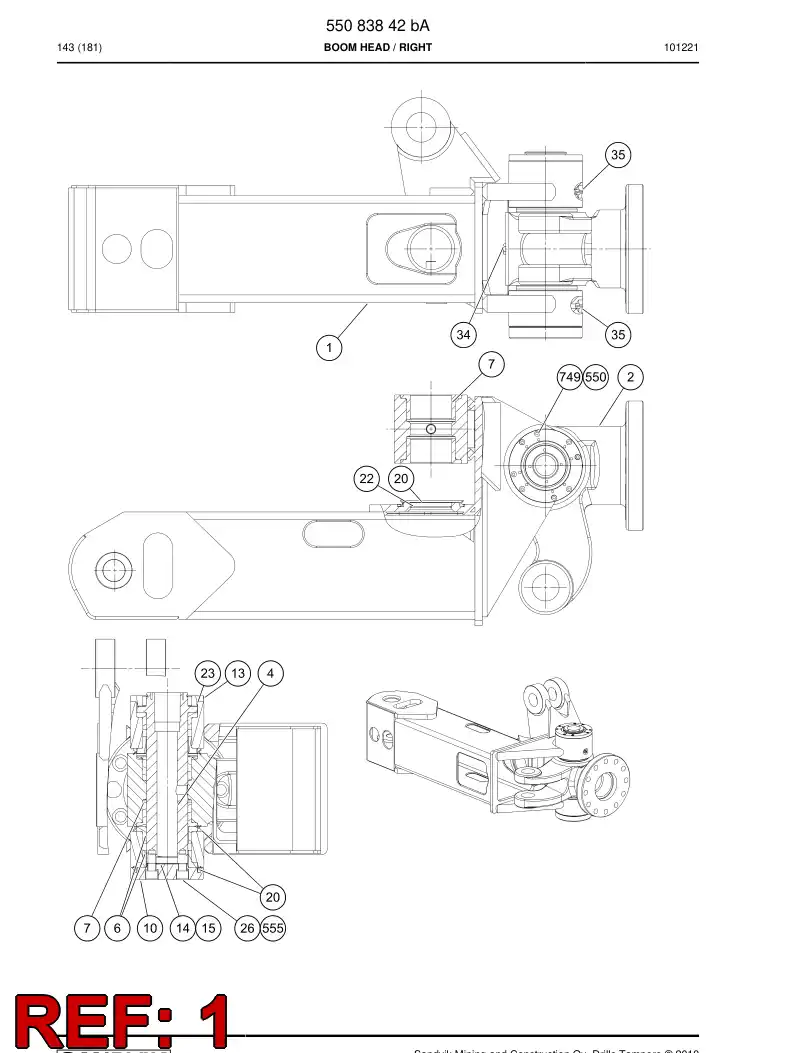 55083849 550 838 49 Swing piece - Sandvik Technical Drawing