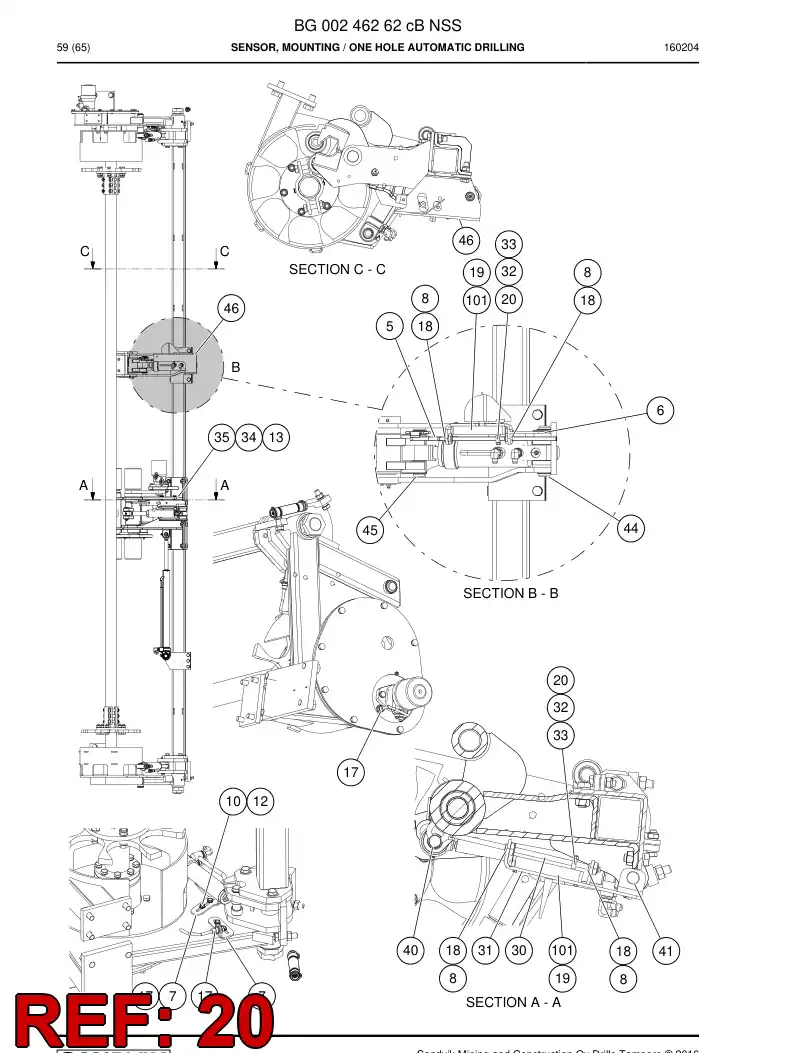 55083924 550 839 24 Sensing element - Sandvik Technical Drawing
