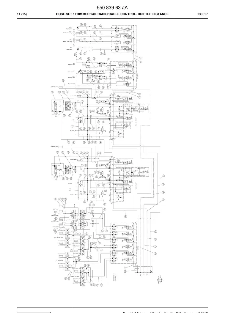 55083963a 550 839 63a Hose Set - Sandvik Technical Drawing
