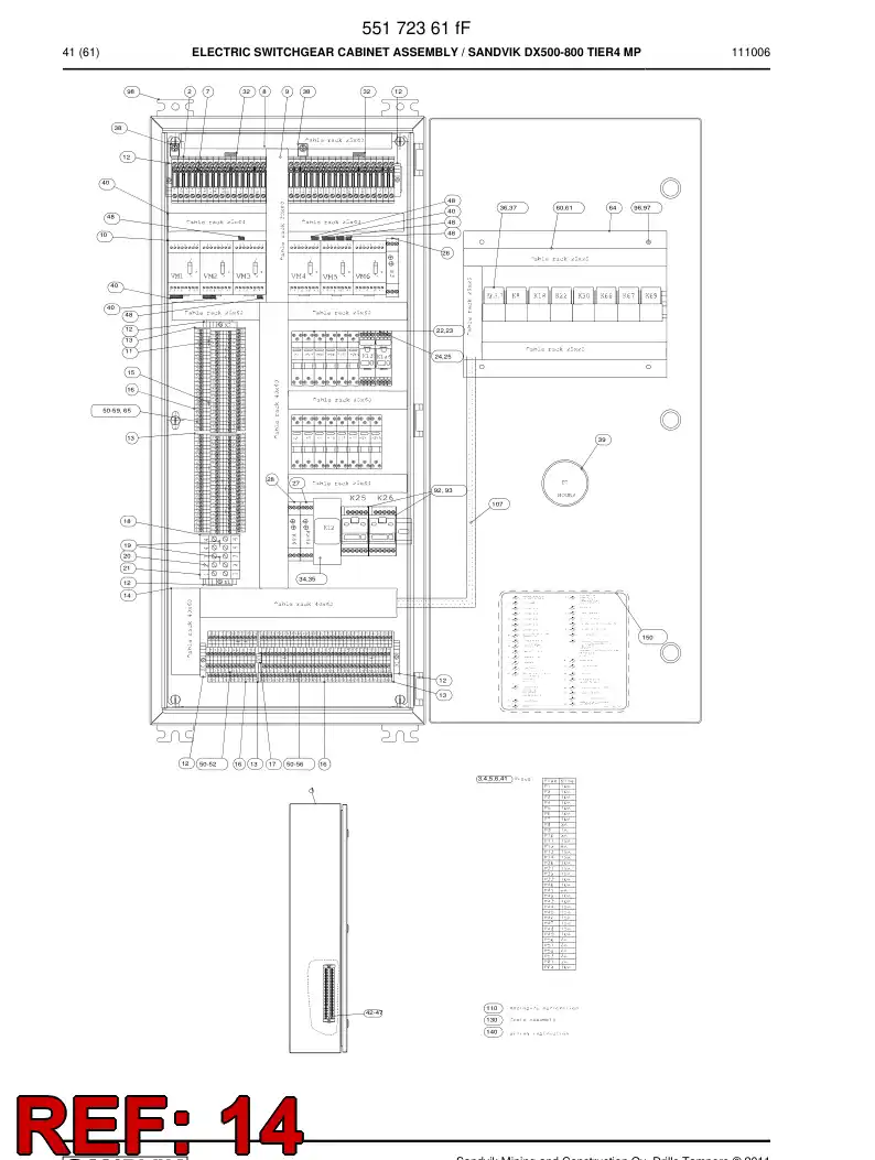 55084022 550 840 22 Rack, Cable - Sandvik Technical Drawing