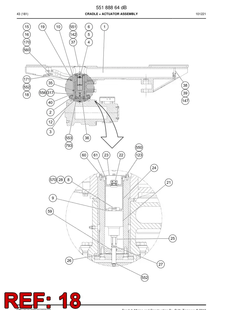 55084244 550 842 44 Plate - Sandvik Technical Drawing