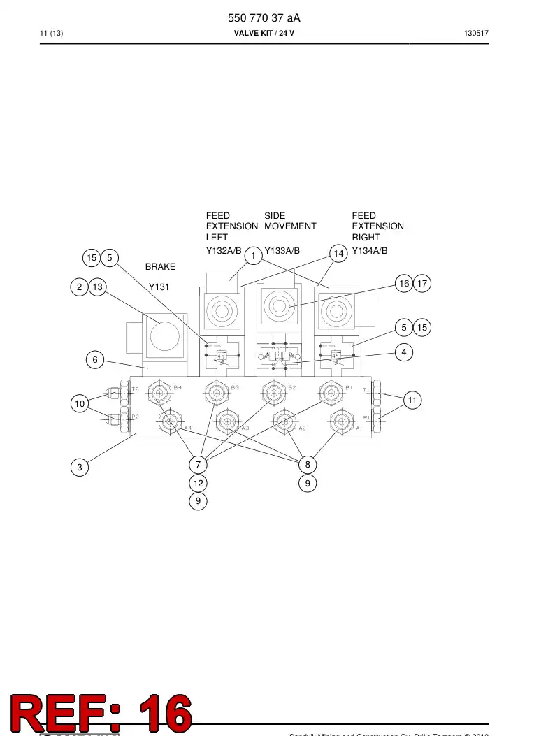 55084357 550 843 57 Seal kit - Sandvik Technical Drawing