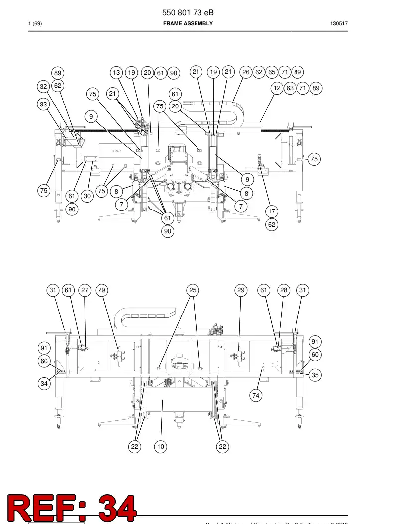 55084404 550 844 04 Stop device - Sandvik Technical Drawing