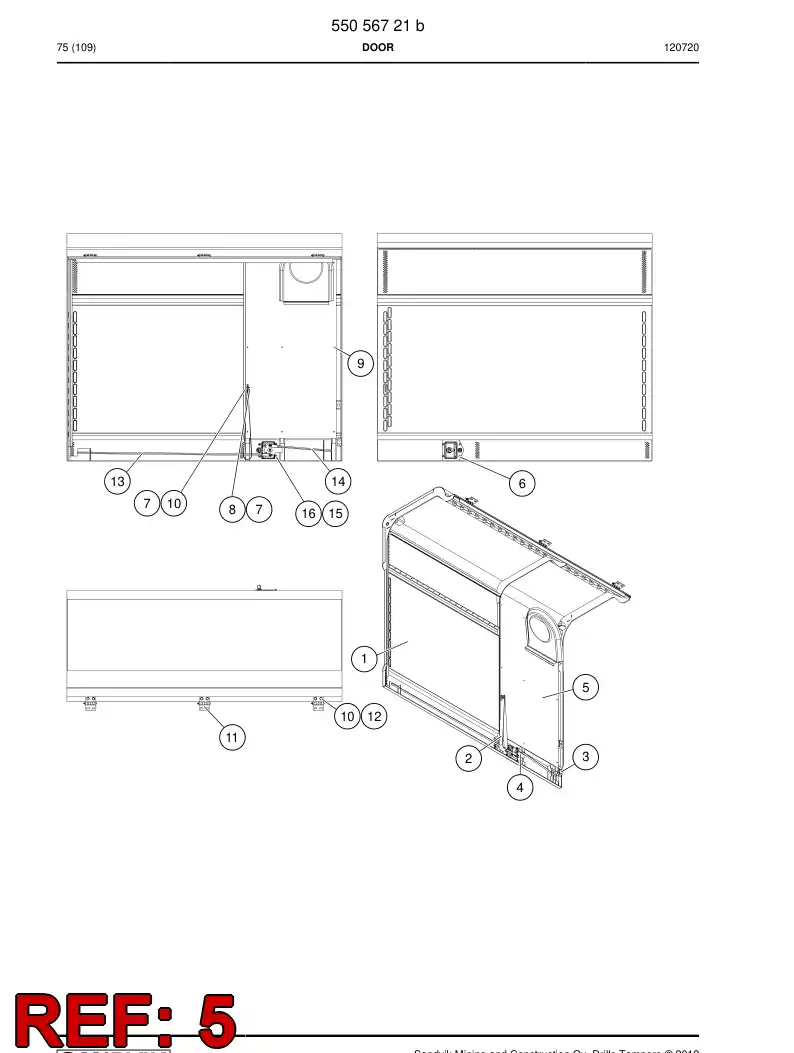 55084506 550 845 06 Air guide plate - Sandvik Technical Drawing