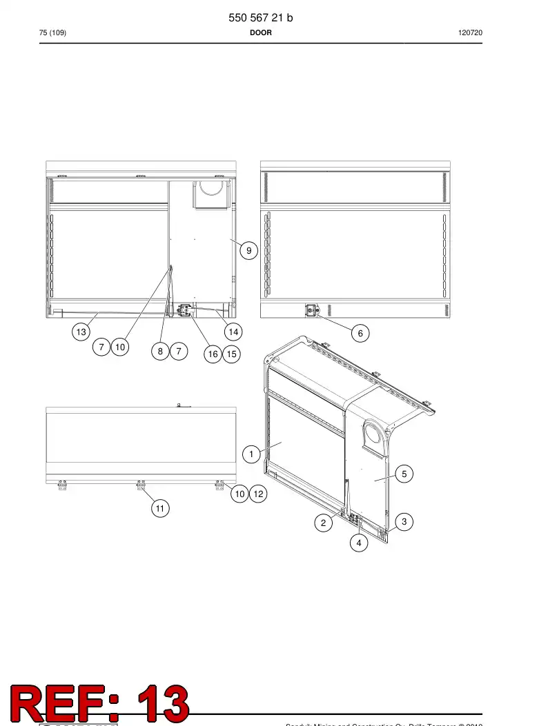55084515 550 845 15 Locking bar - Sandvik Technical Drawing