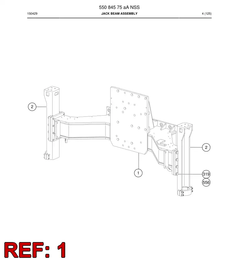 55084576a 550 845 76a Beam, Jack - Sandvik Technical Drawing