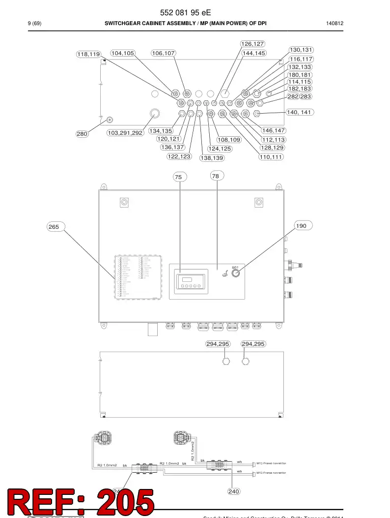 55084624a 550 846 24a Terminal, Earthing - Sandvik Technical Drawing