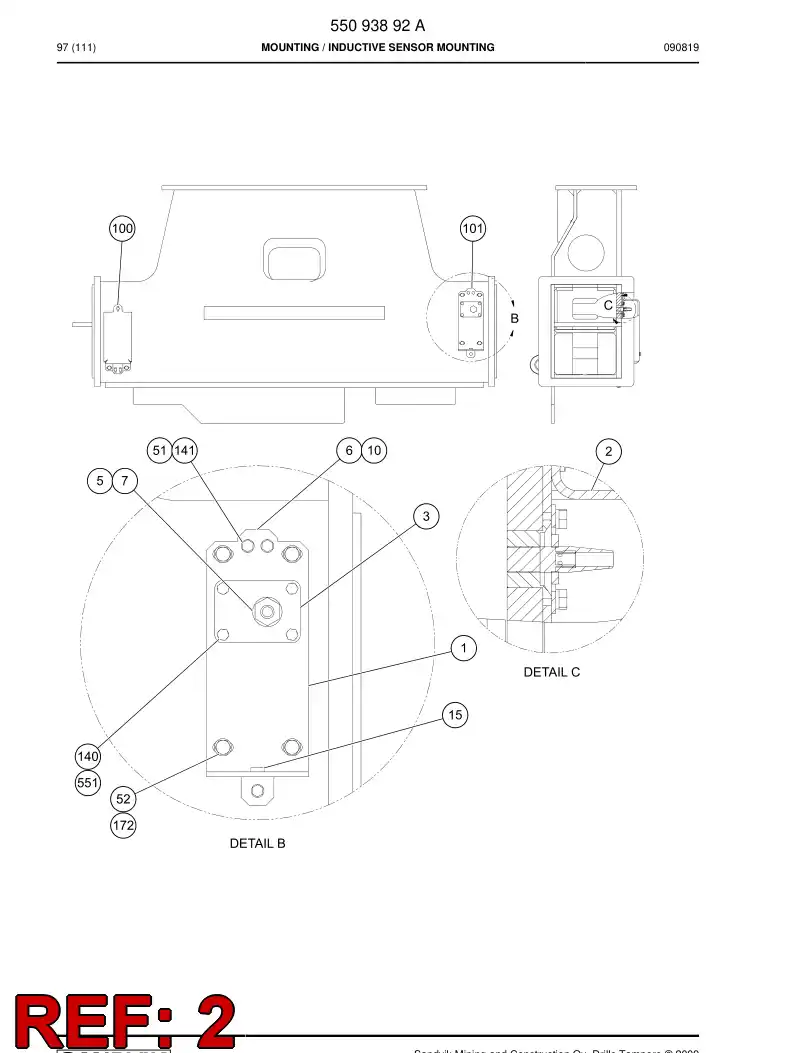 55084752 550 847 52 Plate - Sandvik Technical Drawing