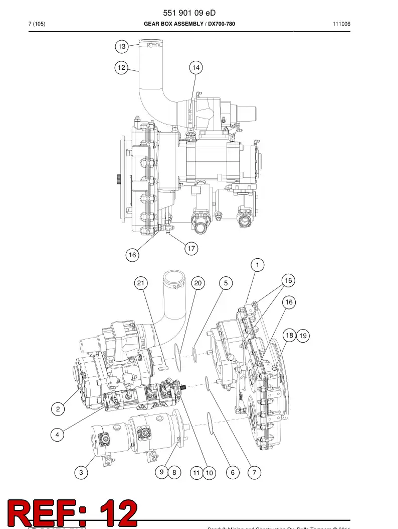 55084772 550 847 72 Elbow, Rubber - Sandvik Technical Drawing