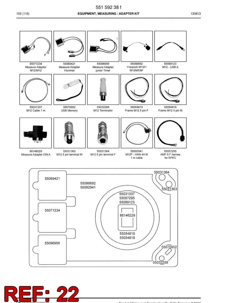 55084812a 550 848 12a Measuring adapter - Sandvik Technical Drawing