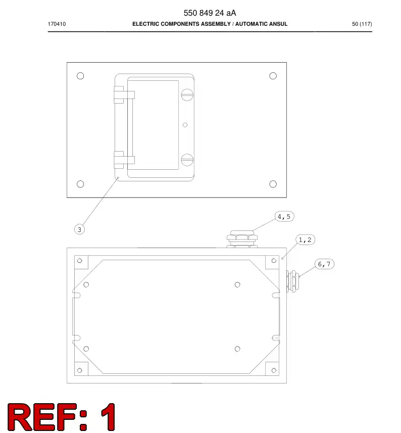 55084827e 550 848 27e Enclosure, Stainless Steel - Sandvik Technical Drawing