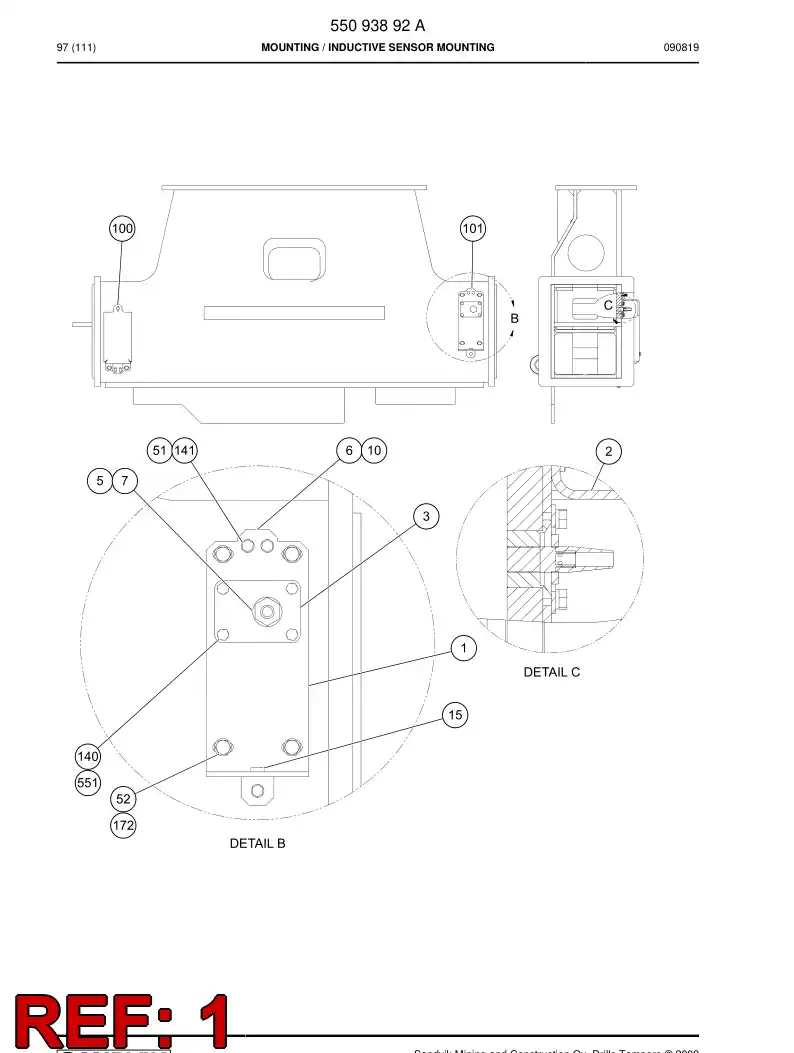 55084853 550 848 53 Supporting block - Sandvik Technical Drawing