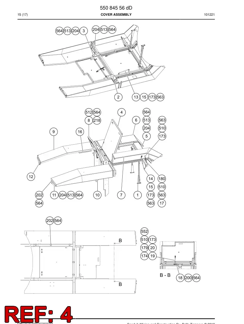 55084881 550 848 81 Cover plate - Sandvik Technical Drawing