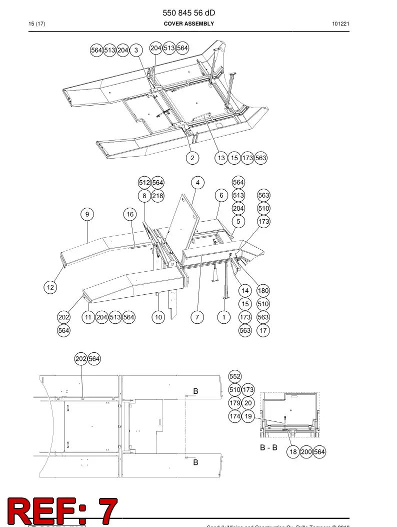 55084886 550 848 86 Cover plate - Sandvik Technical Drawing
