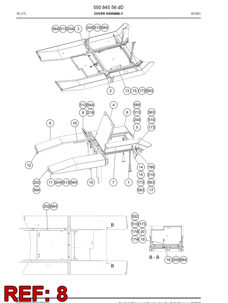 55084888 550 848 88 Cover plate - Sandvik Technical Drawing