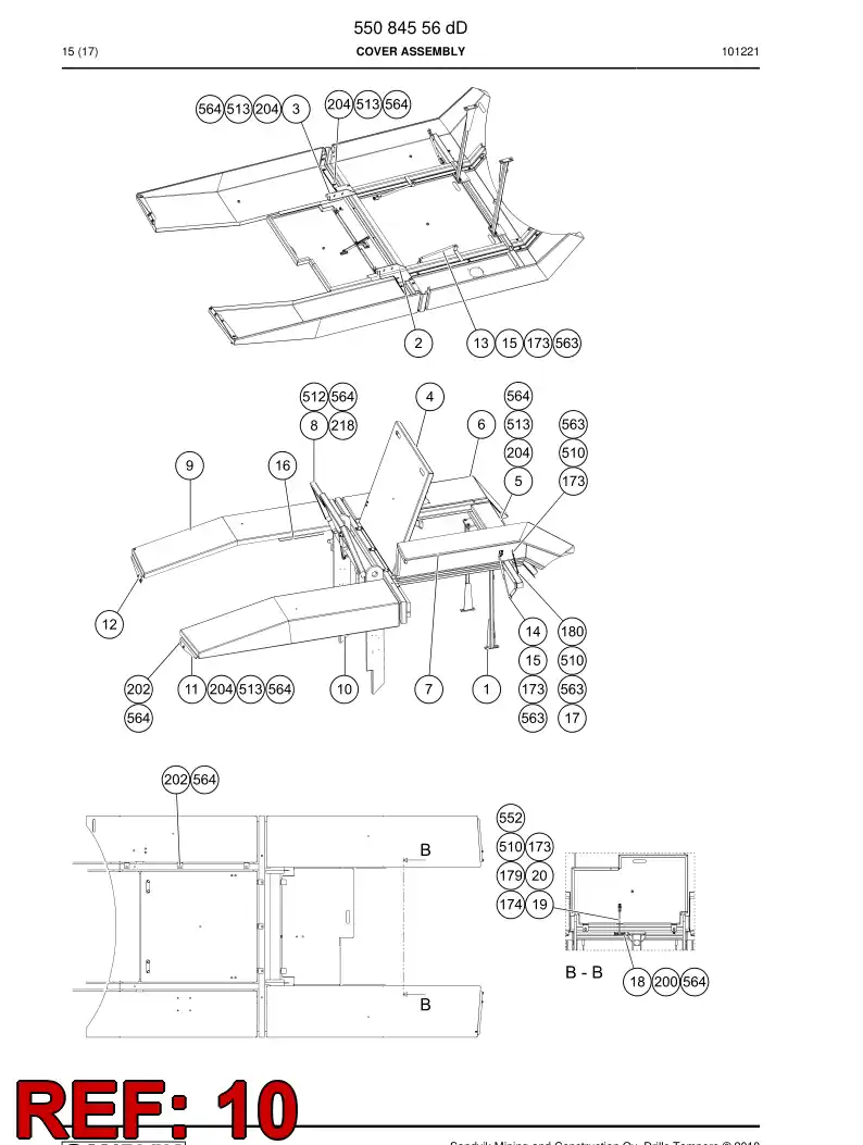 55084892 550 848 92 Cover plate - Sandvik Technical Drawing