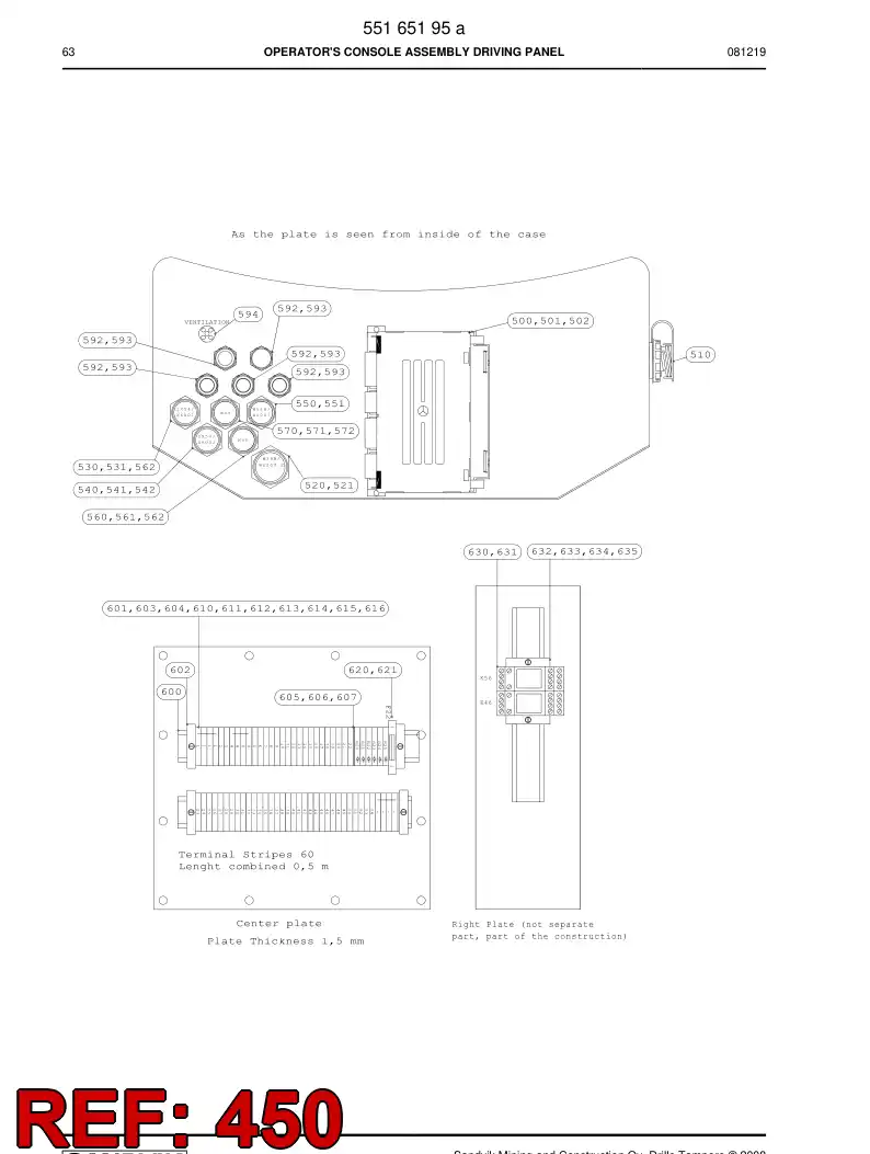 55084906 550 849 06 Push button - Sandvik Technical Drawing