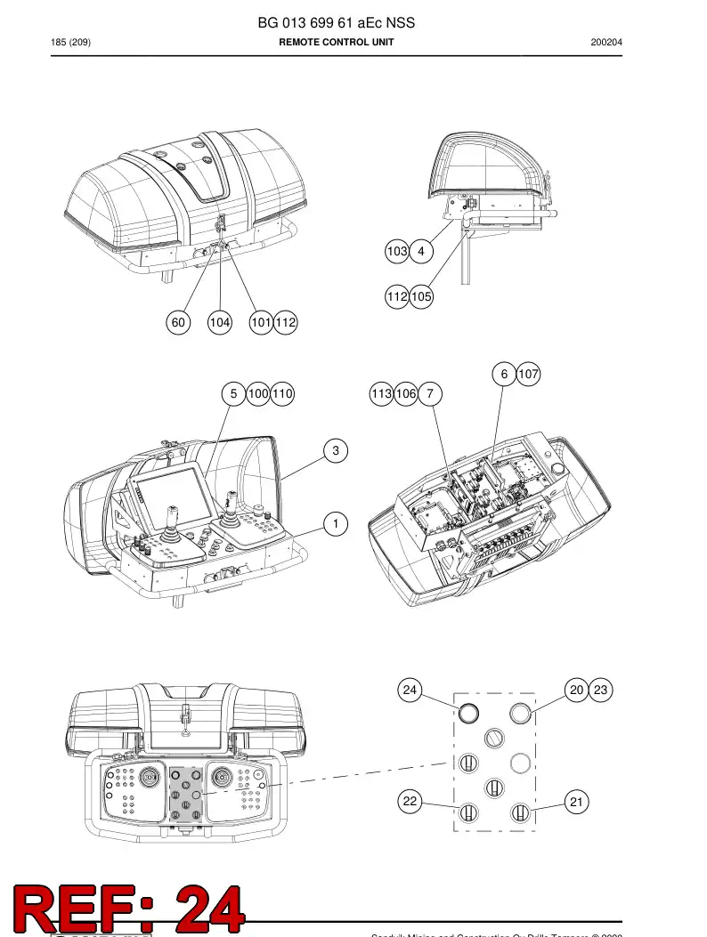 55084906a 550 849 06a Pushbutton - Sandvik Technical Drawing