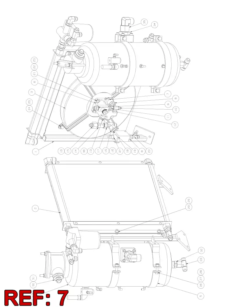 55084964 550 849 64 Fitting, Flange - Sandvik Technical Drawing