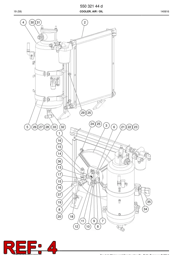 55084965 550 849 65 Blade, Fan - Sandvik Technical Drawing