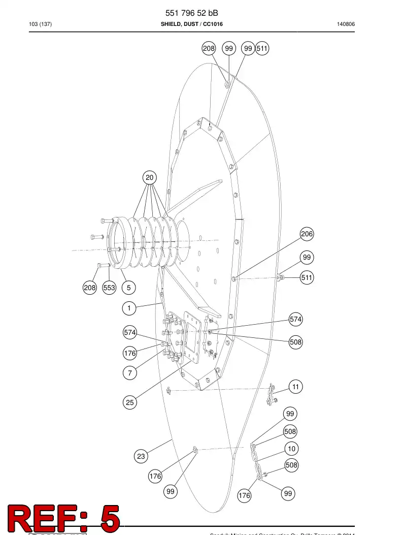 55084966b 550 849 66b Ring - Sandvik Technical Drawing