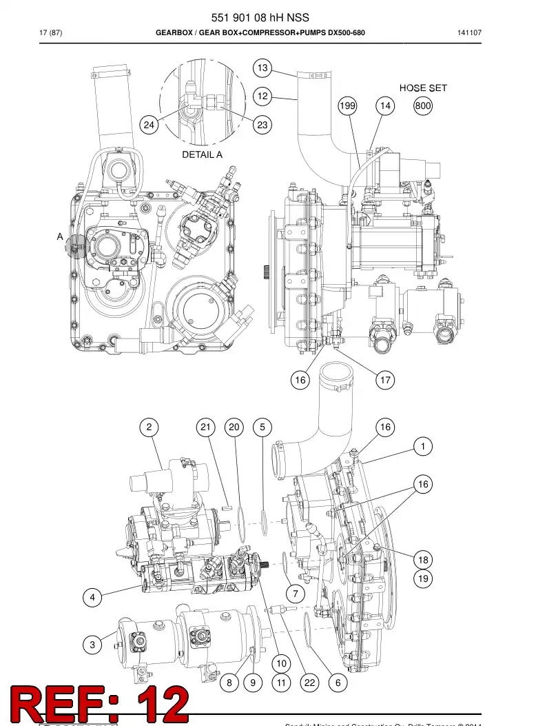 55084984 550 849 84 Elbow, Rubber - Sandvik Technical Drawing
