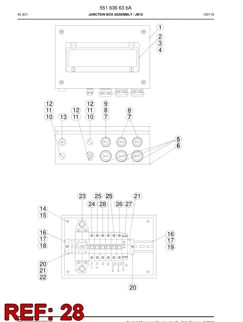 55084987b 550 849 87b Circuit breaker - Sandvik Technical Drawing