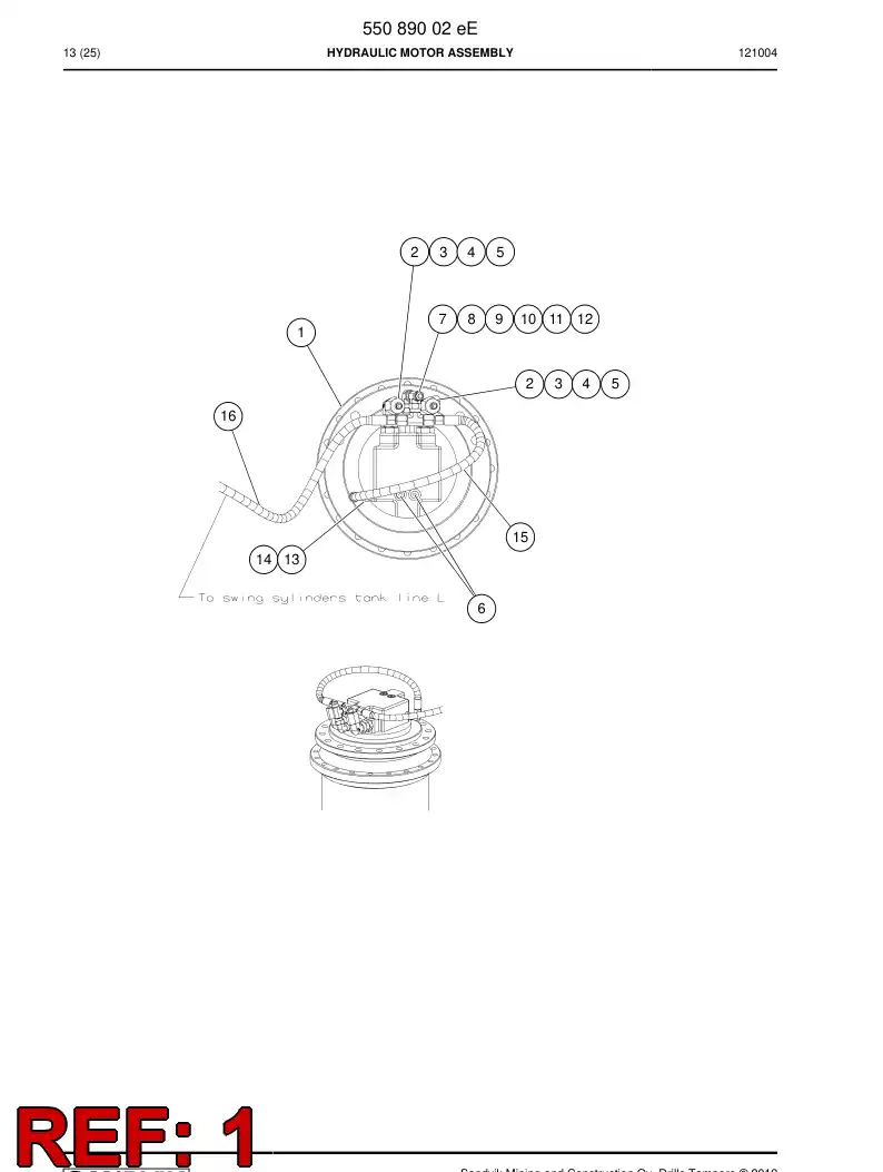 55085142 550 851 42 Hydraulic motor - Sandvik Technical Drawing