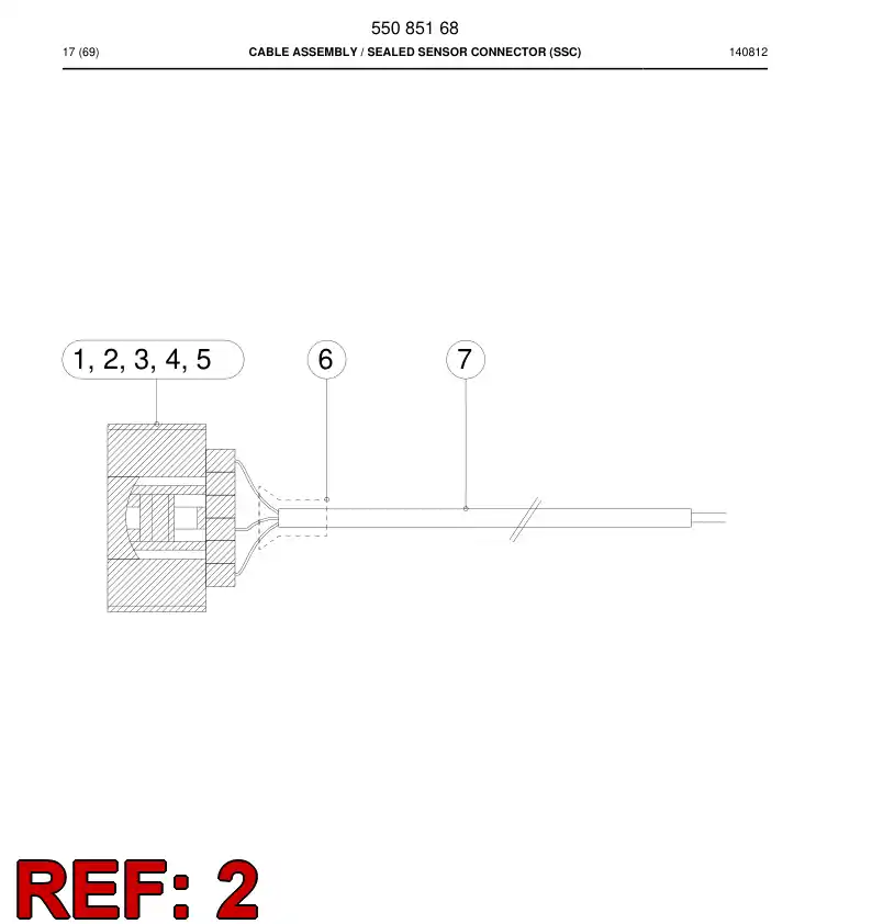 55085207 550 852 07 Contact, Female - Sandvik Technical Drawing