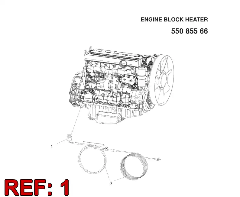55085442 550 854 42 Heater, Engine Block - Sandvik Technical Drawing