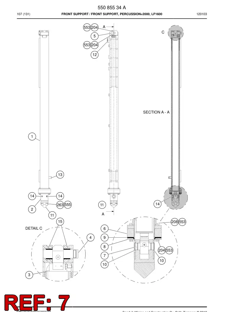 55085486 550 854 86 Pin - Sandvik Technical Drawing