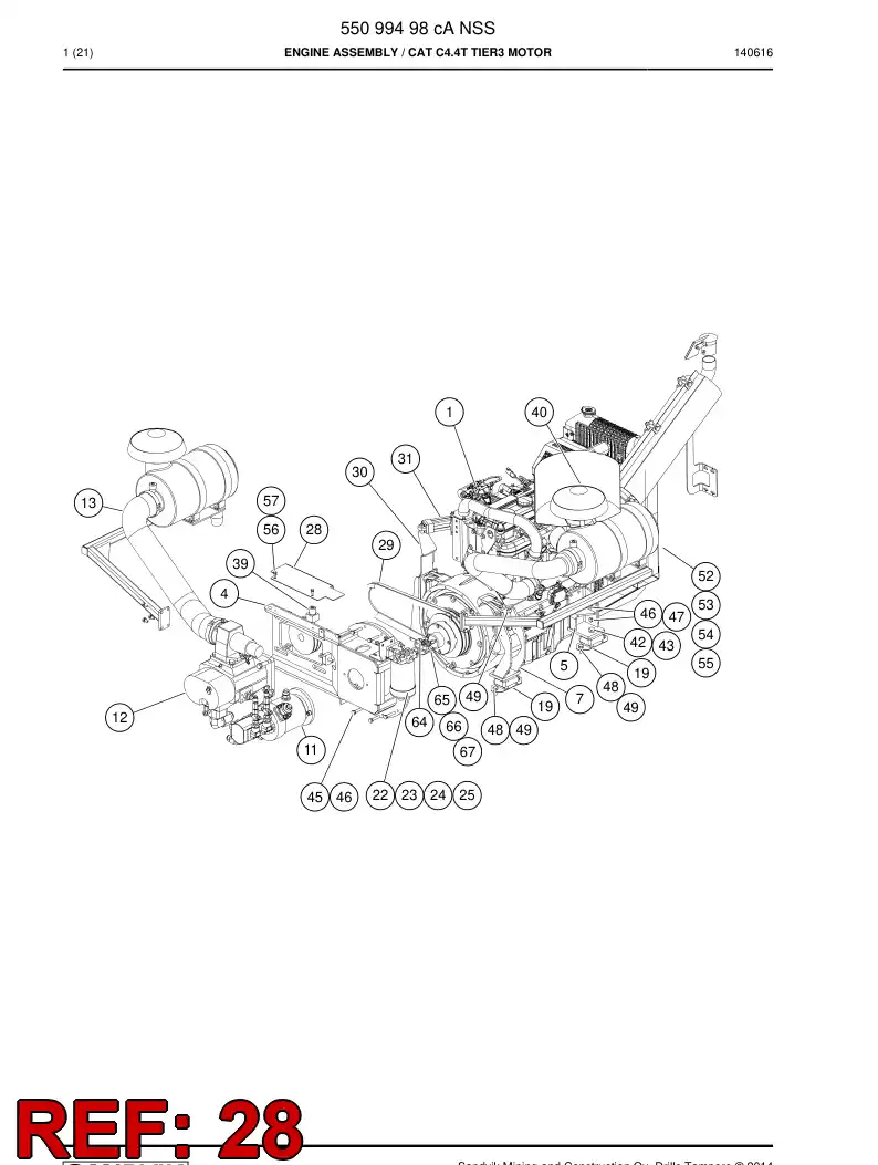 55085549a 550 855 49a Plate, Cover - Sandvik Technical Drawing
